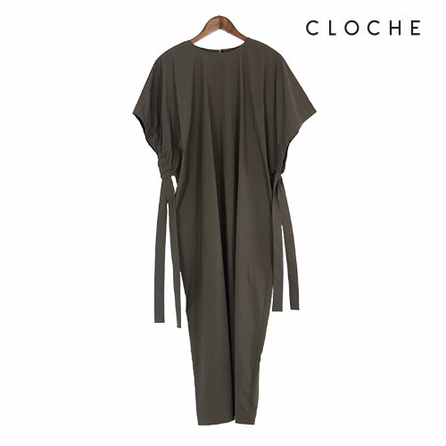 CLOCHE（クロッシェ）新着 コットンナイロンワンピース 厚地の外套大きさ リストバンドシュロの葉 ドライタッチ