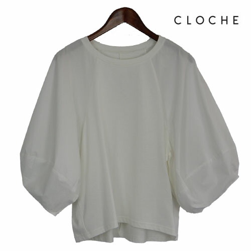 CLOCHE（クロッシェ）新着 ランタンスリーブカットソー 立体感のある七分袖 ランタン袖