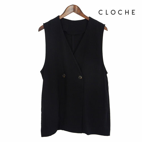 CLOCHE（クロッシェ）新着 分かりやすいな限りない ジレ クールグログラン 側面衣嚢 大きめ手広座敷 トップス-レディースファッション-ベスト・ジレ