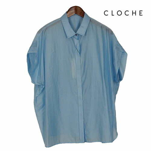CLOCHE（クロッシェ）新着 シアーブラウス 程よい透け感 リストバンドタック ゆったり影ぼうし