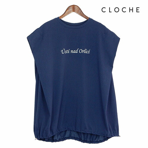 CLOCHE（クロッシェ）新着 表着ティーシャツ 手書き風ロゴタイプ お尻が隠れる ゆったり影ぼうし Tシャツ・カットソー-トップス-レディースファッション