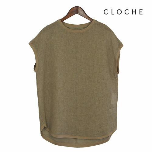 CLOCHE（クロッシェ）新着 トッププルオーバー リネンライク メッシュ ゆったり 透け感