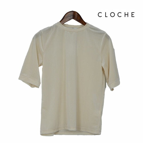 CLOCHE（クロッシェ）新着 ベロアトップス Tシャツデザイン シンプル ベロア 光沢感｜PEONY-PEONY＜ピアニーピアニー＞