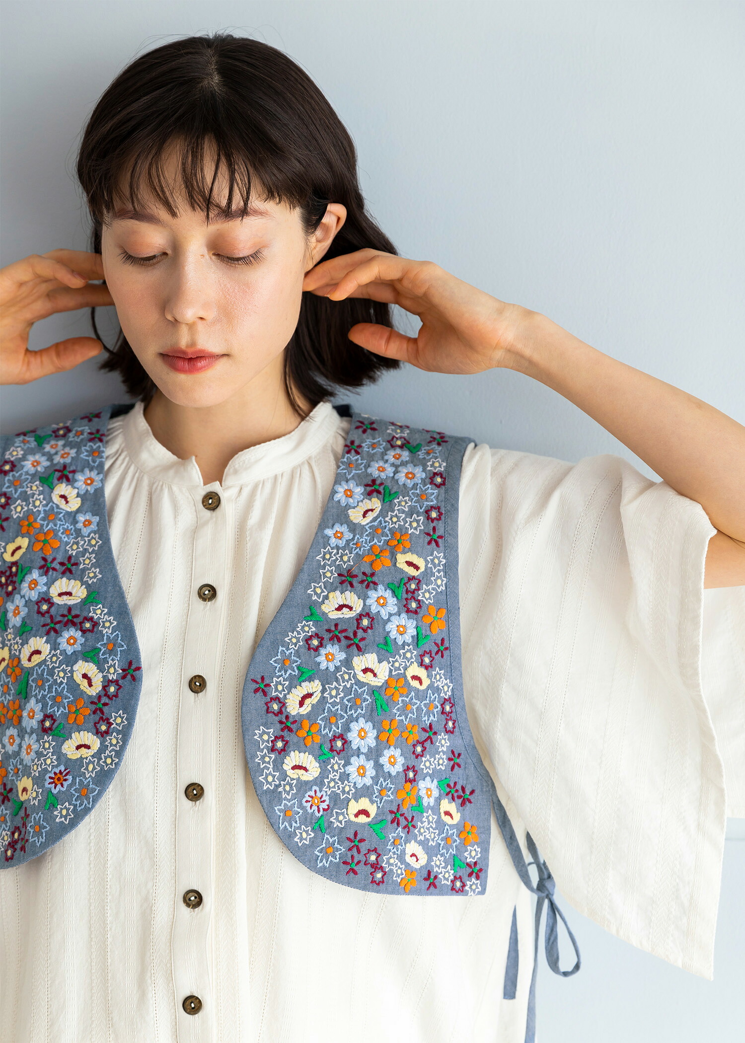 【ピープルツリー 公式】【people tree】オーガニックコットンフラワー手刺繍ベスト 【フェアトレード】 【PeopleTree】