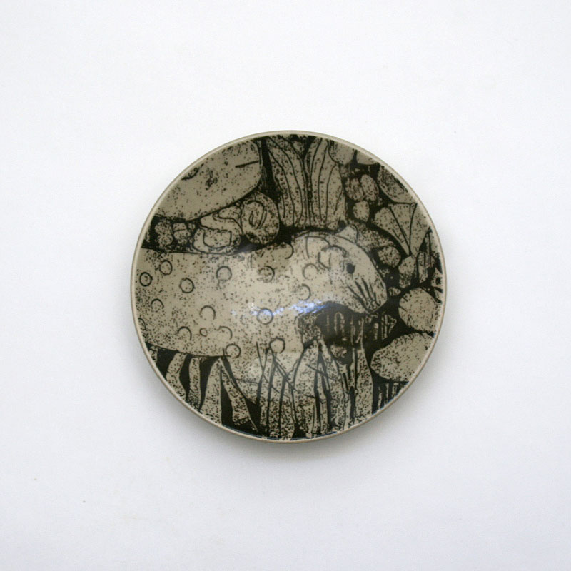 大皿　絵画　作家物 楽天市場】森と動物の絵皿 4寸皿 / オオカミ / 狼 / 益子焼 / Lisa