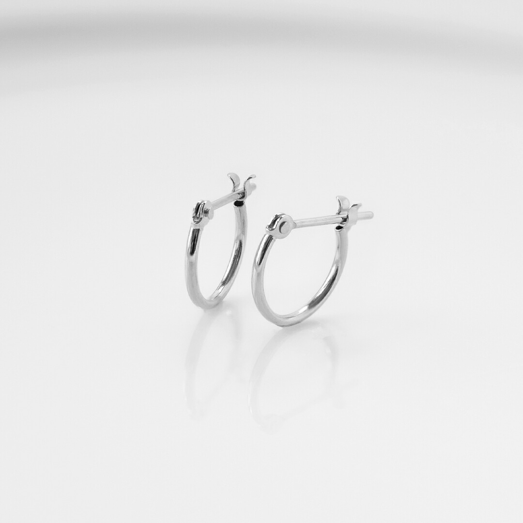 【1mmパイプ直径10mm】スナップピアス プラチナ｜アクセサリーPePe
