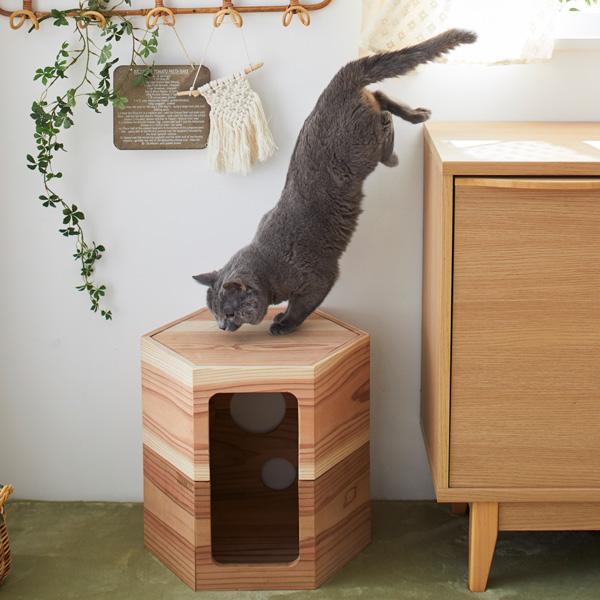 54 Off 龍神杉の六角ハウス 猫 ねこ ベッド 木製 天然木 国産 高品質 手作り ペット ペピイ Peppy Fucoa Cl