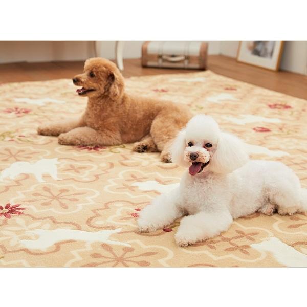 レビュー高評価のおせち贈り物 いぬ 犬 190 190 抗菌はっ水ラグ ロマネスクシルエット マット Peppy ペピイ ペット 清潔 抗菌 犬柄 花柄 上品 国産 ラグ ベッド マット 寝具 Williamsav Com