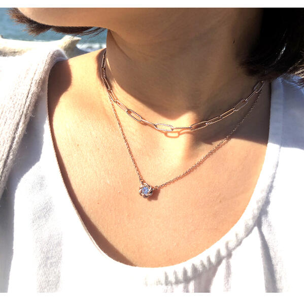 全3色 ハワイアンジュエリー ネックレス フラワー 花 1粒 石 スクロール 波 ステンレス ファッション アクセサリー ジュエリー 人気 ブランド おしゃれ 誕生日 記念 プレゼント ギフト 送料無料