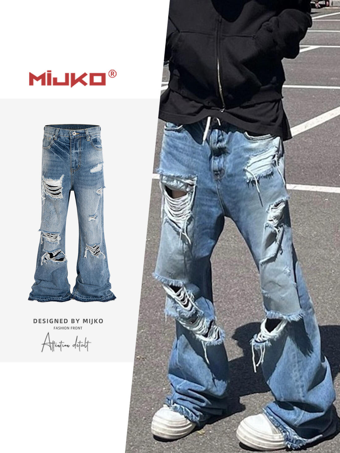 新作 MiJKO メンズ ダメージ加工 デニムパンツ ストリート系 ボトムス 春秋 おしゃれ ストリート カジュアル 誕生日 記念 プレゼント ギフト 送料無料 6,160円