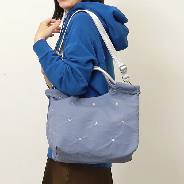 全4色 COOCO クーコ 星柄 刺繍 軽量 2WAY トートバッグ ショルダーバッグ おしゃれ 人気 ブランド 誕生日 記念 プレゼント ギフト 送料無料