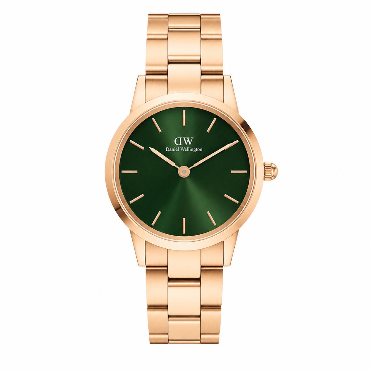 【ギフト対応可】ダニエルウェリントン DANIEL WELLINGTON 腕時計 Iconic Link Emerald Green Rose Gold 32 アイコニックリンク エメラルドグリーン ローズゴールド クオーツ レディース ファッション 人気 ブランド おしゃれ 誕生日 記念 プレゼント ギフト 送料無料｜perte