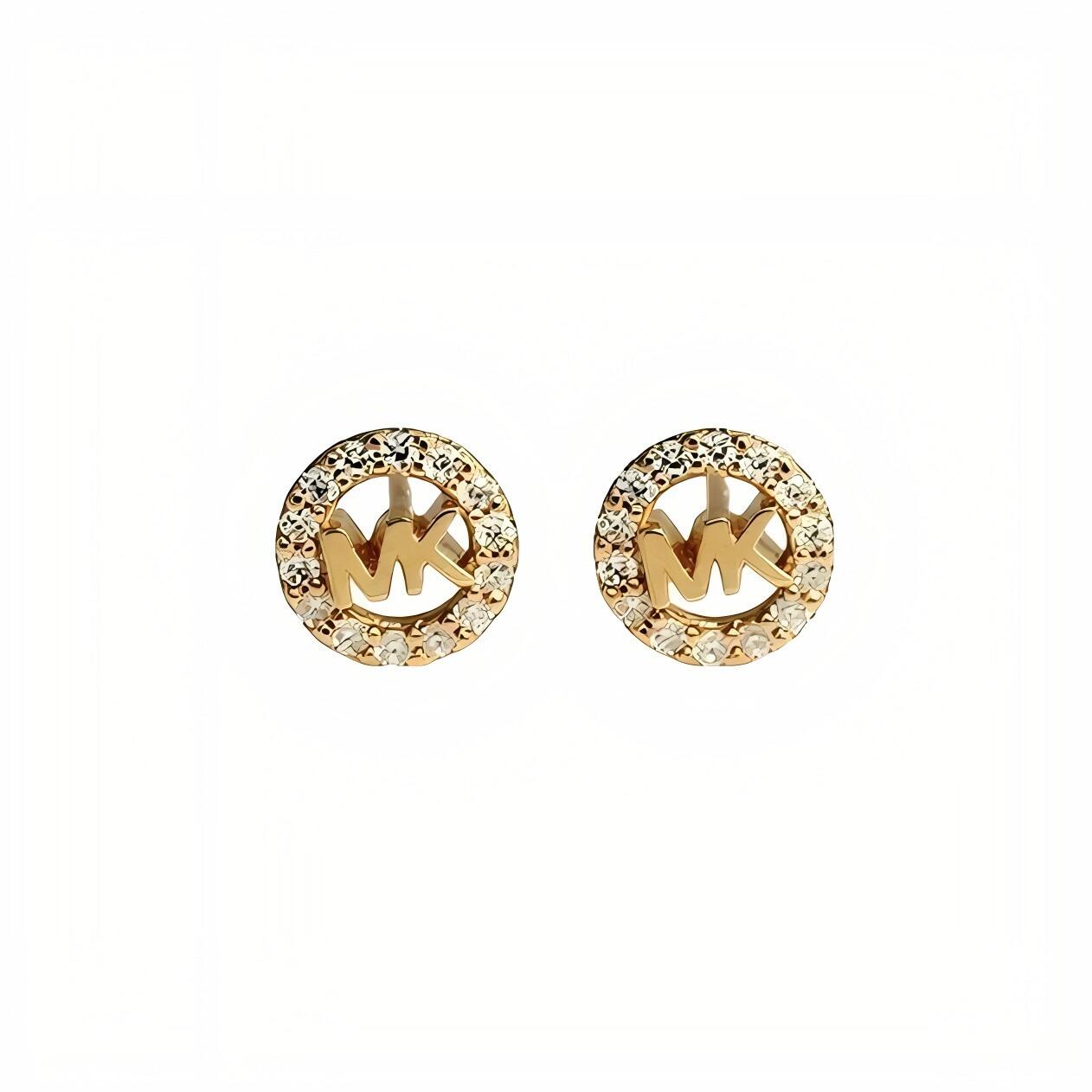 【ギフト対応可】マイケルコース MICHAEL KORS ピアス Sterling Silver Logo Stud Ladies Earrings ロゴ スターリングシルバー キュービックジルコニア ゴールド ファッション アクセサリー ジュエリー 人気 ブランド おしゃれ 誕生日 記念 プレゼント ギフト 送料無料