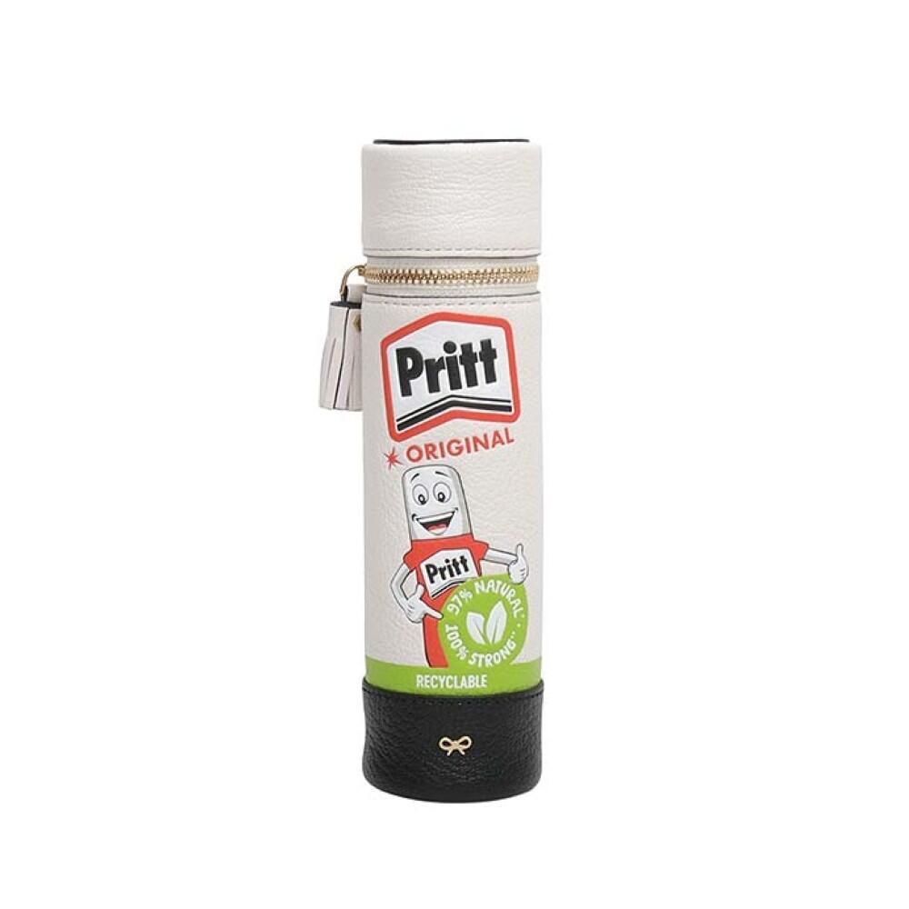 【差し上げ物相応う可】アニヤハインドマーチ ANYA HINDMARCH 書き込み入れもの Pritt Stick Pencil Case インチ Capra with Sporting Nappa ユニ一発やる Optic White 白いこと なめし革 今めかしい 一般受け ブランド名 生まれ落ちる日 不死化 差し上げ物 差し上げ物 貨物輸送無料