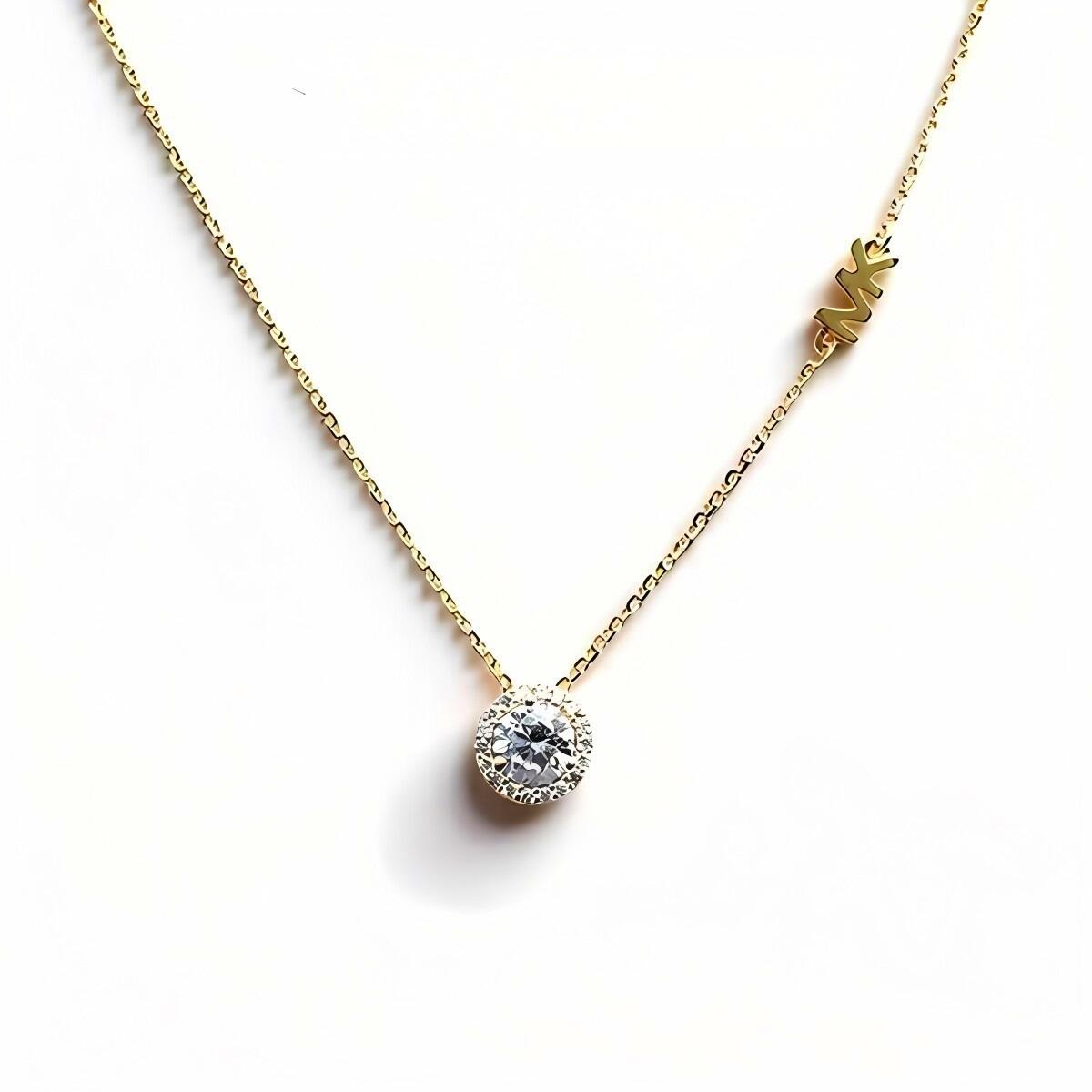 【ギフト対応可】マイケルコース MICHAEL KORS ネックレス 14k Gold-Plated Sterling Silver Cubic Zirconia Pendant Necklace レディース ゴールド おしゃれ 人気 ブランド アクセサリー ジュエリー 誕生日 記念 プレゼント ギフト 送料無料