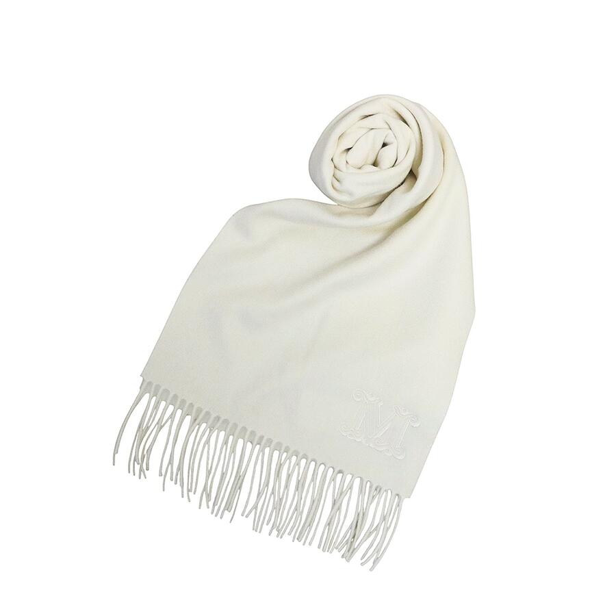 【ギフト対応可】マックスマーラ MAX MARA ストール WSDALIA Cashmere Stole BIANCO OTTICO ダリヤ カシミヤストール ロゴ刺繍 ホワイト レディース ファッション 人気 ブランド おしゃれ 誕生日 記念 プレゼント ギフト 送料無料｜perte