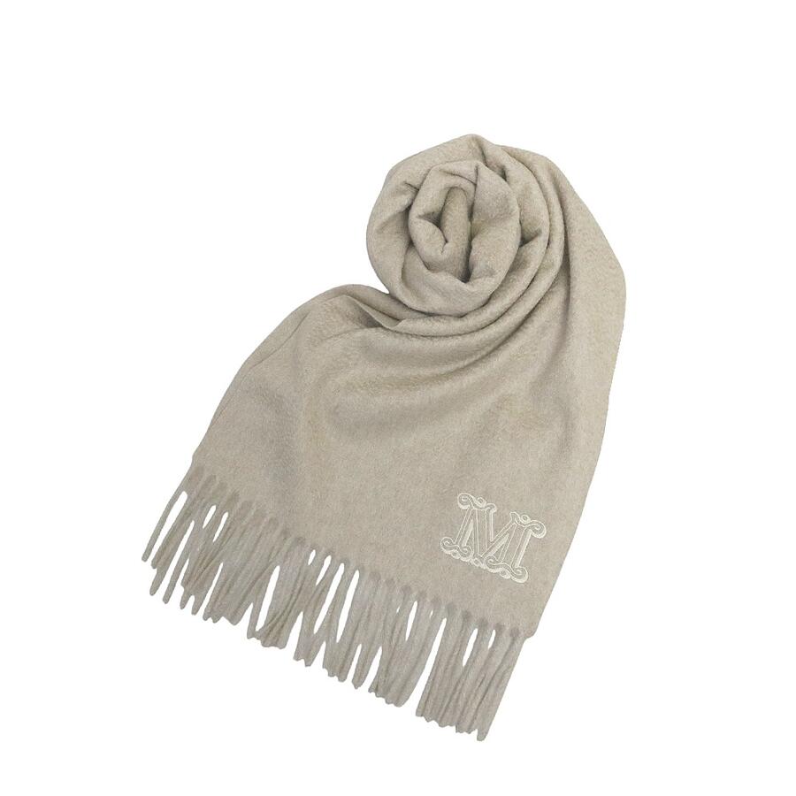 【ギフト対応可】マックスマーラ MAX MARA ストール WSDALIA Cashmere Scarf SABBIA ダリヤ カシミヤストール スカーフ ロゴ刺繍 ベージュ レディース ファッション 人気 ブランド おしゃれ 誕生日 記念 プレゼント ギフト 送料無料