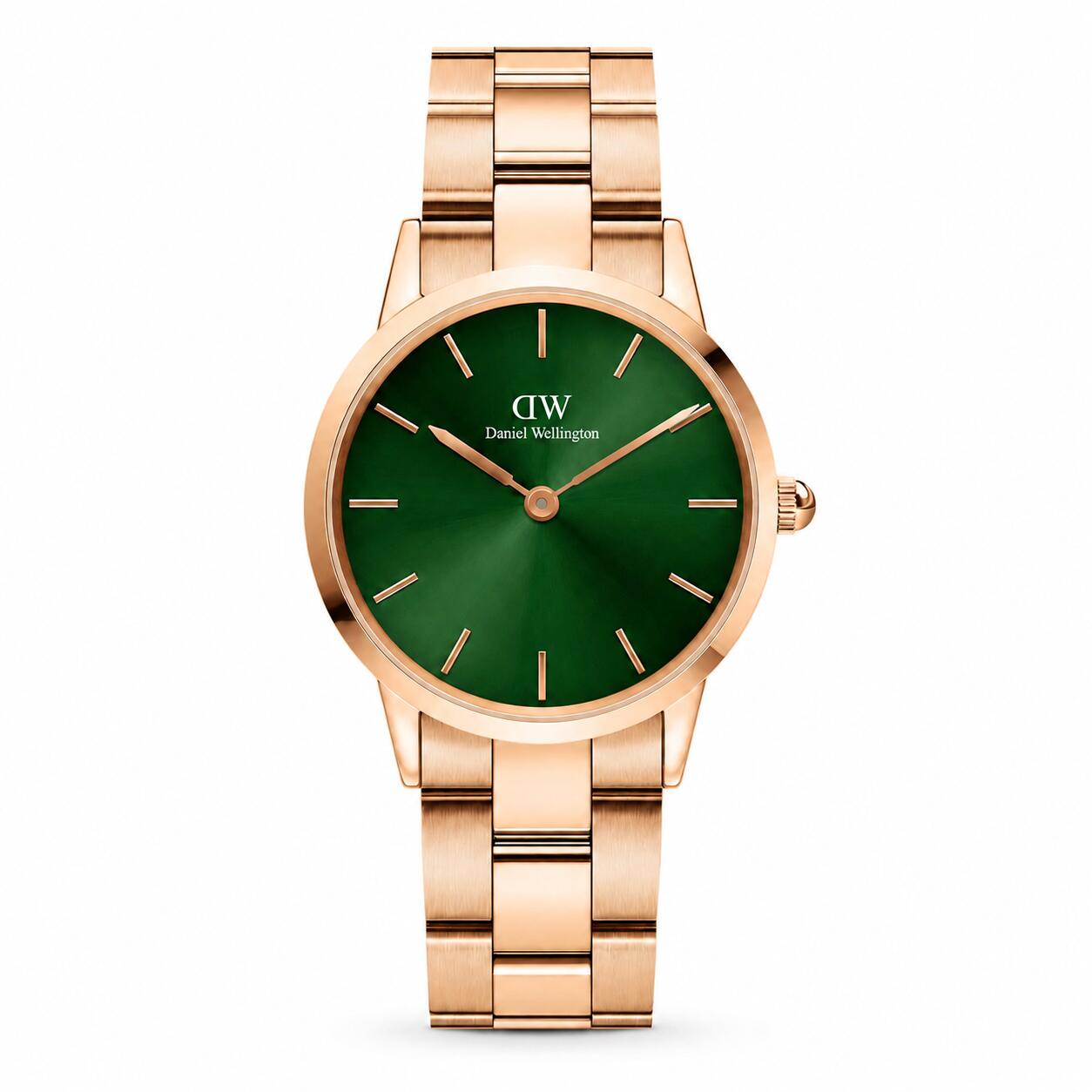 【ギフト対応可】ダニエルウェリントン DANIEL WELLINGTON 腕時計 Iconic Link Emerald Green Rose Gold 36 アイコニックリンク エメラルドグリーン ローズゴールド アナログ おしゃれ 人気 ブランド 誕生日 記念 プレゼント ギフト 送料無料｜perte
