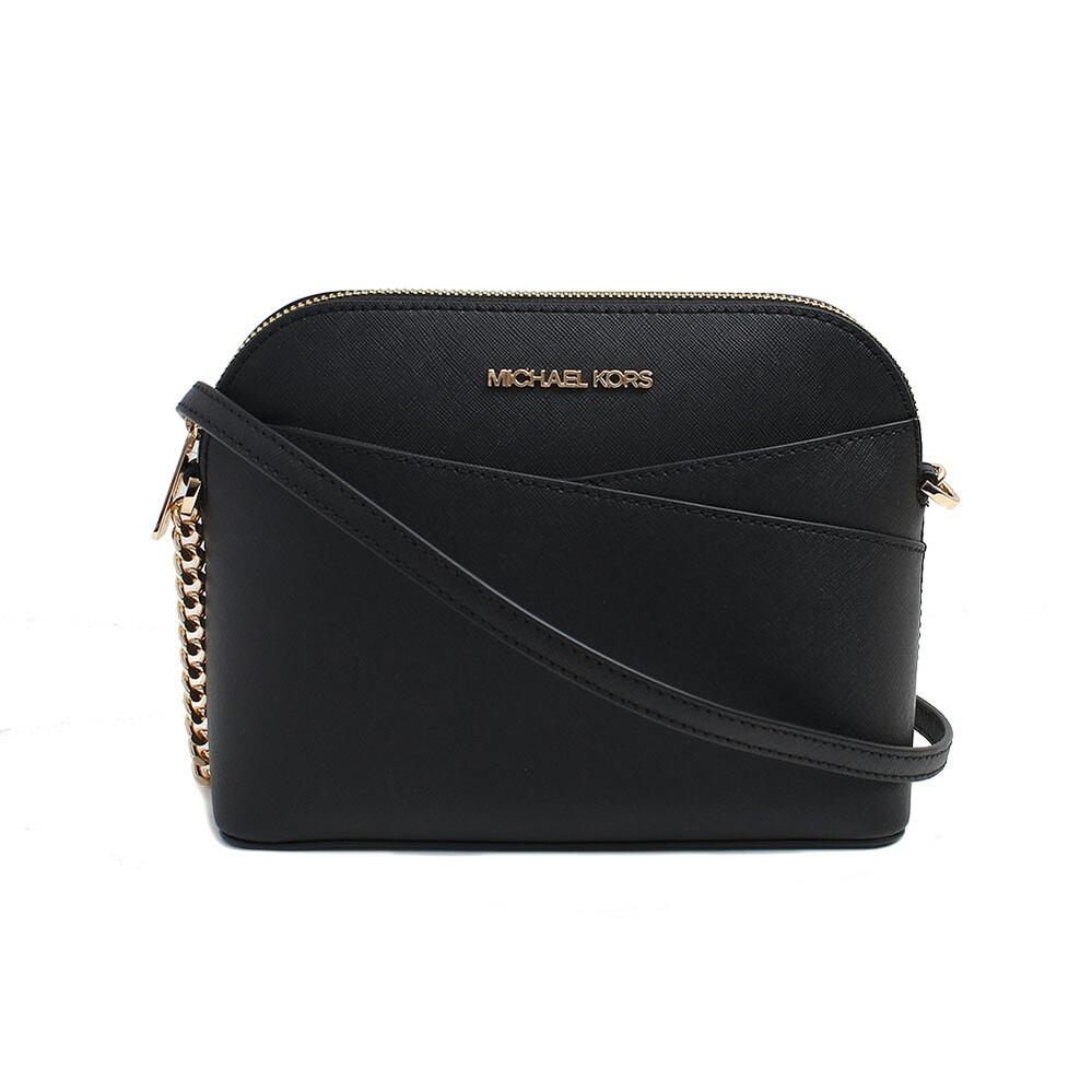 マイケルコース MICHAEL KORS ショルダーバッグ JET SET TRAVEL MD DOME XCROSS XBODY LEATHER レディース ブラック ゴールド金具 人気ブランド おしゃれ 誕生日 記念 プレゼント ギフト 送料無料