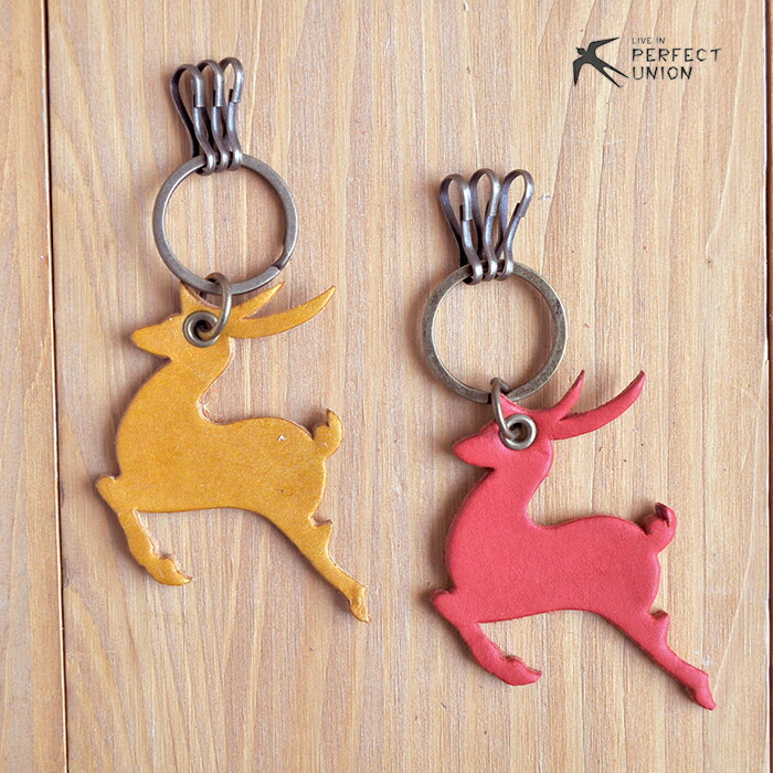 楽天市場 メール便送料無料 レザーアニマルキーホルダー シカ おしゃれ かわいい 車 鍵 キーケース ギフトおすすめ ワンポイント プチプラ 大人かわいい 自然素材 ナチュラル 男女兼用 キーホルダー レザーキーホルダー アニマル 動物 本革 革 鹿 しか