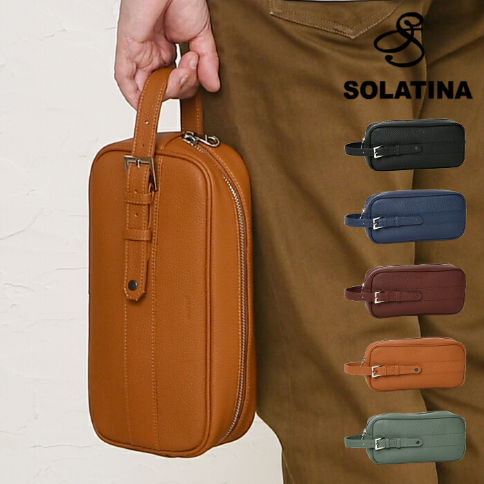 クーポン配布中 SOLATINA ソラチナ バッグ SBI-00015 Mサイズ 送料無料 シュリンク調 本革 スクエア型 ハンドバッグ セカンドバッグ 牛革 レザー メンズ 男性用 バッグ 通勤 通学 鞄 バッグ かばん メンズバッグ カジュアル アフィリエイト