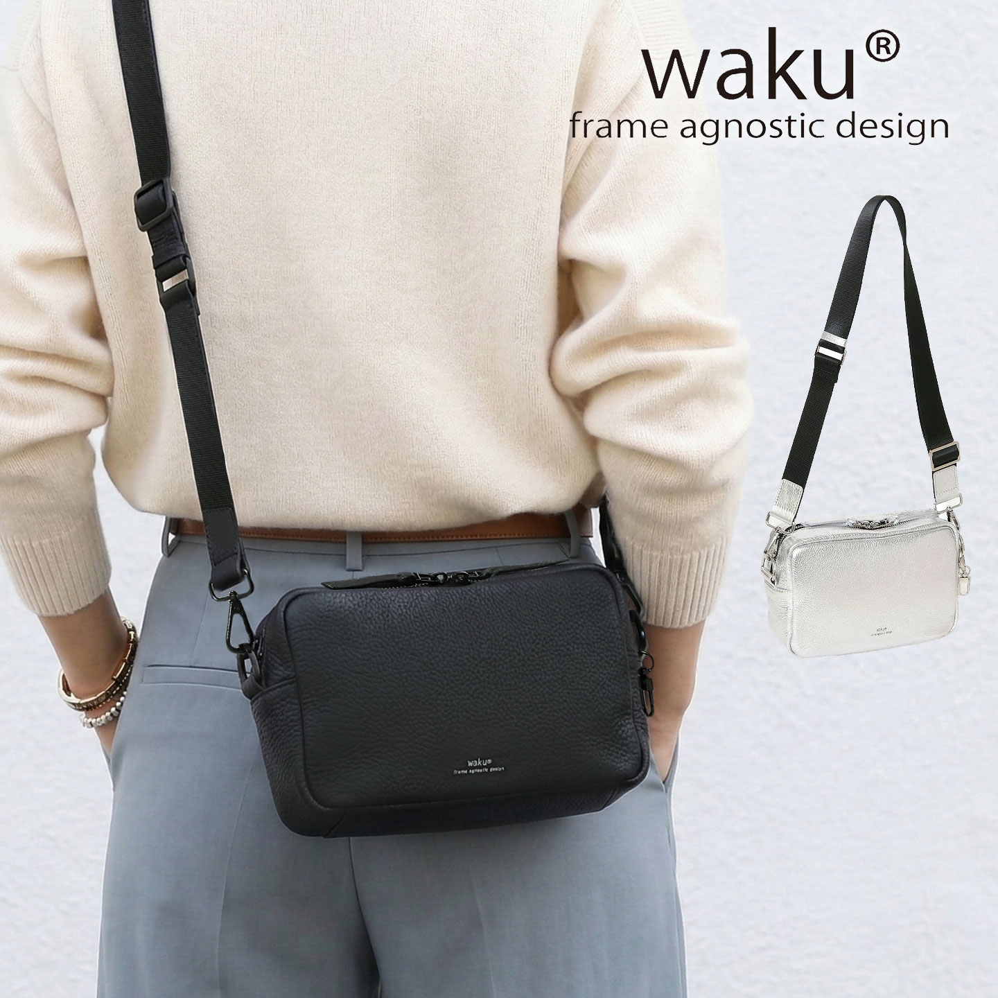 クーポン配布中 本革 waku ワク 送料無料 WK-0085 ソフト ショルダーバッグ 肩掛け 斜め掛け メンズ レディース ユニセックス レザー ショルダー バッグ レディースバッグ メンズバッグ 牛革 鞄 通勤 通学 カジュアル カジュアルバッグ 軽い 軽量 アフィリエイト 13,200円