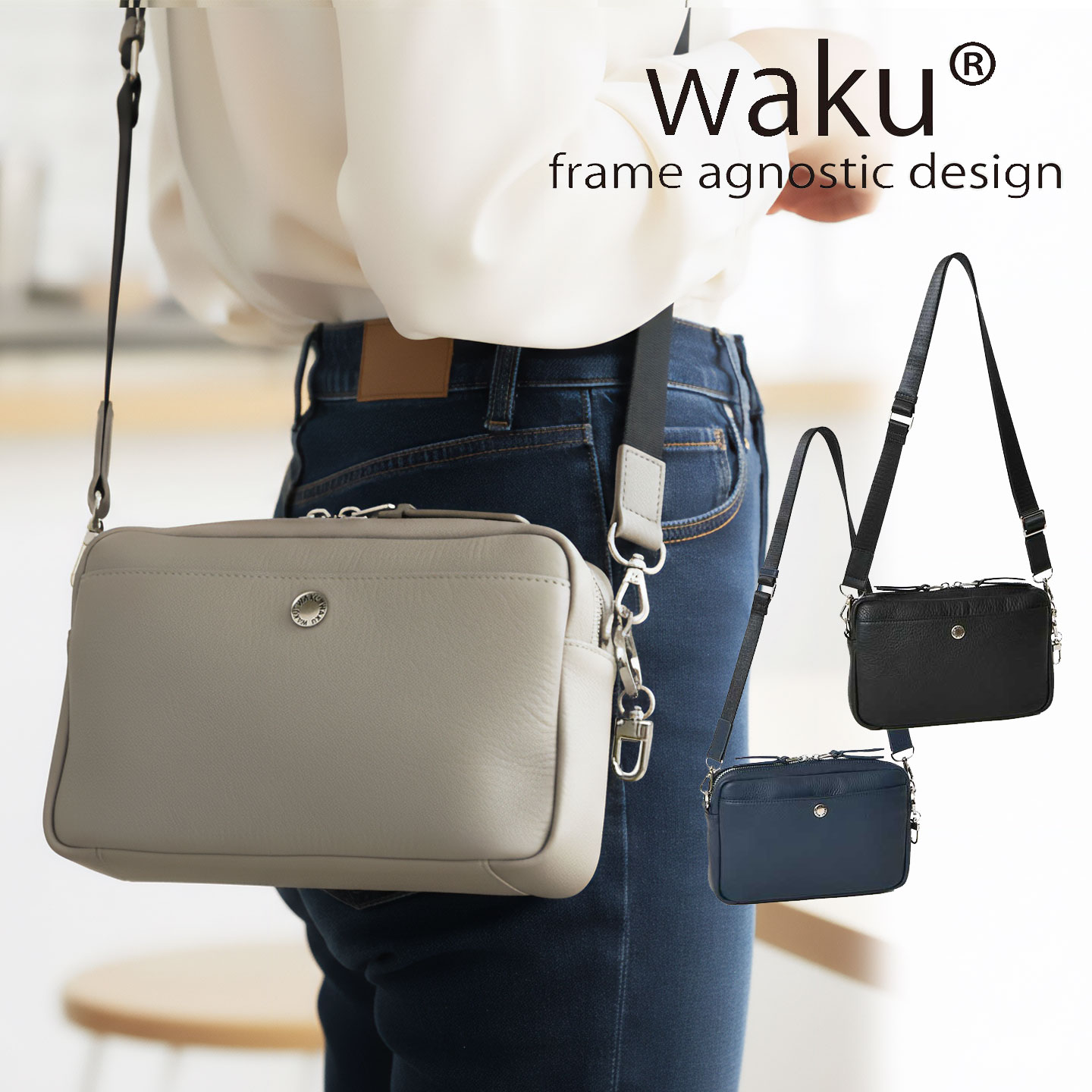 クーポン配布中 本革 waku ワク 送料無料 WK-0108 ソフト 牛革 レディースショルダーバッグ ショルダーバッグ 肩掛け 斜め掛け メンズ レディース ユニセックス レザー ショルダー バッグ レディースバッグ メンズバッグ 本牛革 鞄 通勤 カジュアル カジュアルバッグ 軽い 10,934円