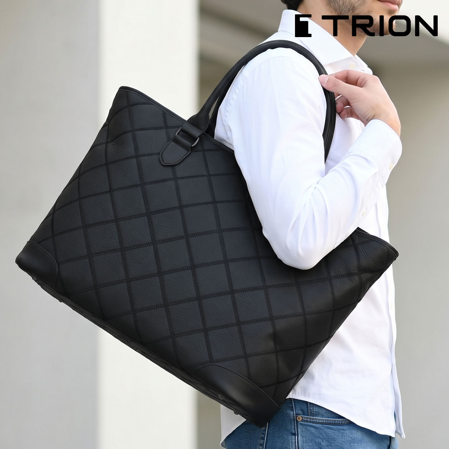 TRION トライオン レザーバッグ DPC268R 送料無料 本革 牛革 a4トートバッグ a4バッグ b4 トートバッグ ハンドバッグ メンズバッグ 鞄 就職 通勤 通学 肩掛け 一泊二日 旅行 パッチワーク カジュアル バッグ タブレット パソコン PC|PERENNE 【ペレンネ公式】
