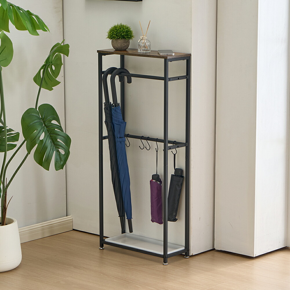 楽天市場】傘立て スリム 天板付き 引っ掛け 傘掛け 天然木 ブラック