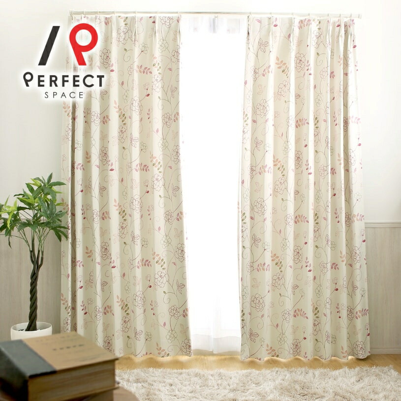 【未使用品♬最終値下げ！】エレガントな花柄カーテン♡ 楽天市場】花柄 カーテン 非遮光 おしゃれ かわいい 刺繍 洗える