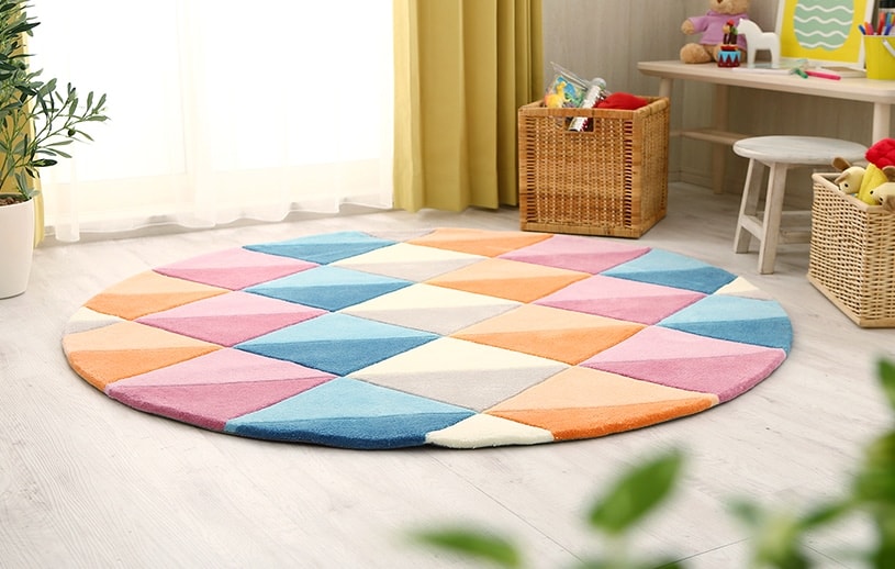 楽天市場 ラグ おしゃれ 円形 ラグマット ラグカーペット 子供 子供部屋 フェル ピンク 140rcm 円形 床暖房ok ホットカーペットok 円形 新生活 必要 送料無料 代引き不可 最短 翌日出荷 パーフェクトスペース カーテン館