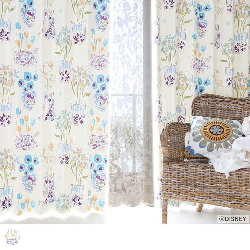 楽天市場 1cm刻みのカーテン オーダー オーダーカーテン 両開き 2枚セット 片開き 1枚 遮光 遮光カーテン ディズニーホームシリーズ フラワーベースミッキーウィズドナルド ライトブルー 2級遮光 形状記憶 Disney 代引き不可 パーフェクトスペース カーテン館