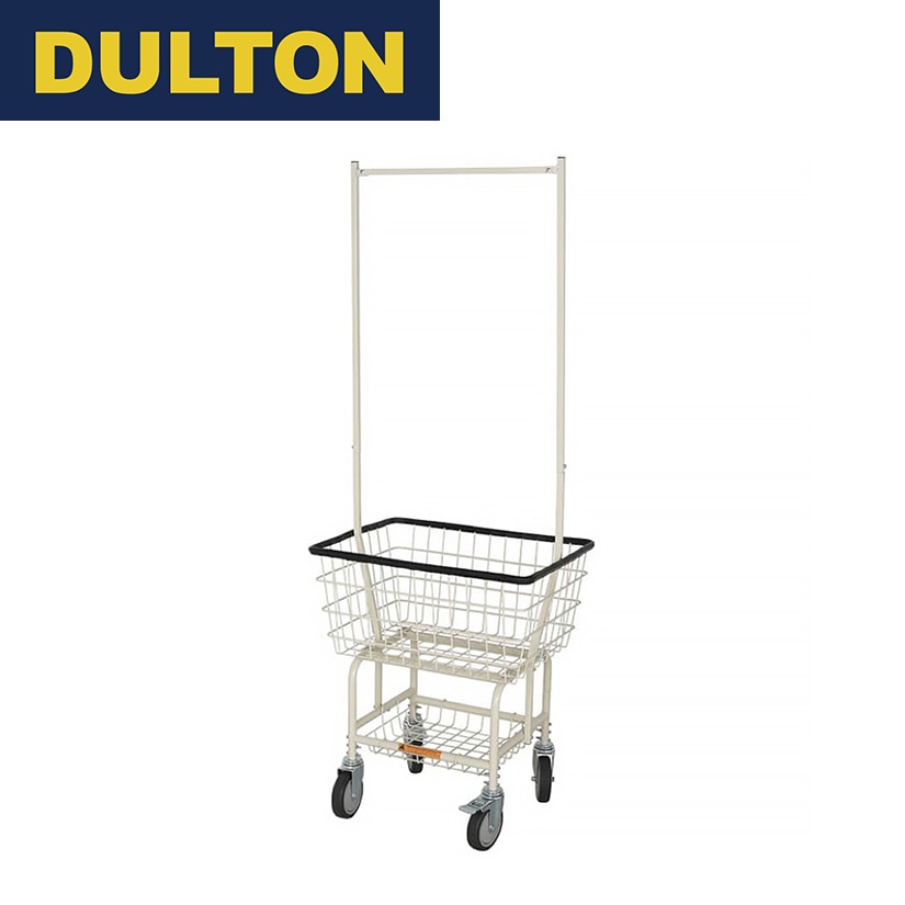 ダルトン DULTON ランドリーカート ラック ワゴン ホワイト 収納カート ハンガーラック付き カゴ付き 2段 洗濯 清掃用品 洗濯用品 キッチンラック スチール