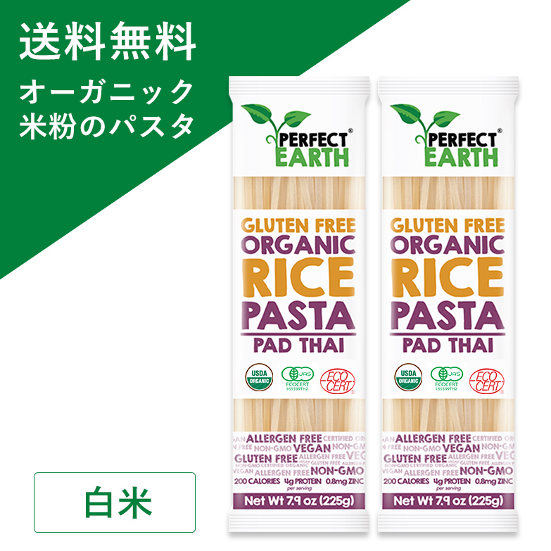 市場 オーガニック 小麦不使用 白米 JAS認定 ライスパスタ パスタ 無添加 低糖質 有機 グルテンフリー 米粉 225g×2個セット ジャスミン米