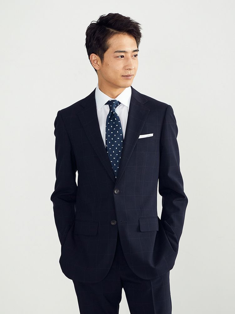 完成品 PerfectSuit 春夏 AB5 ブラックシャドーストライプスーツ 2