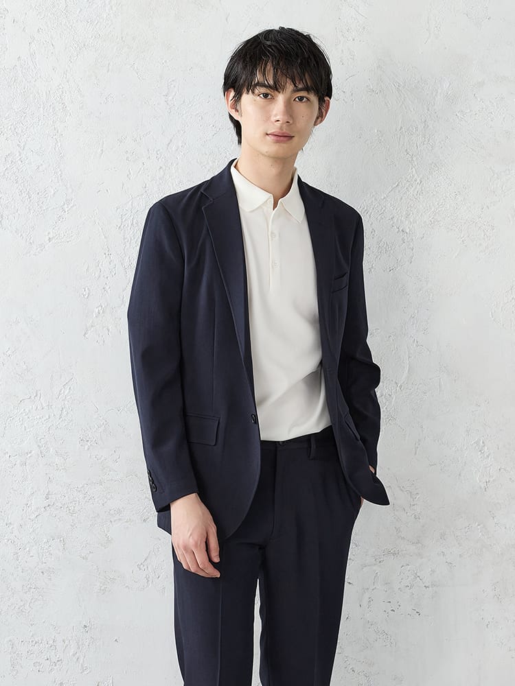 メンズスーツ 【上下セット】カラーライトセットアップ ネイビー S M L LL ポリエステル ポリウレタン 通年 PSFA｜PSFA　ピーエスエフエー