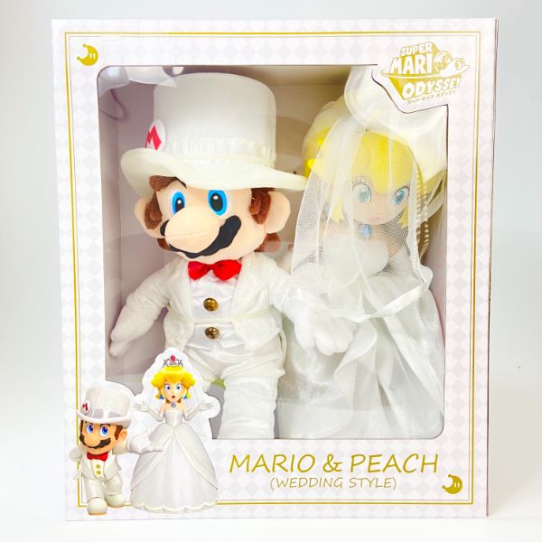 スーパーマリオオデッセイ マリオ&ピーチ姫 ウエディングスタイル ぬいぐるみ 結婚祝い ホワイト グッズ 送料込み