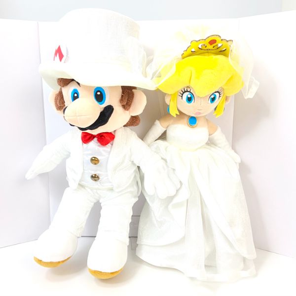 スーパーマリオオデッセイ マリオ ピーチ姫 ウエディングスタイル ぬいぐるみ 結婚祝い ホワイト グッズ Salon Raquet De