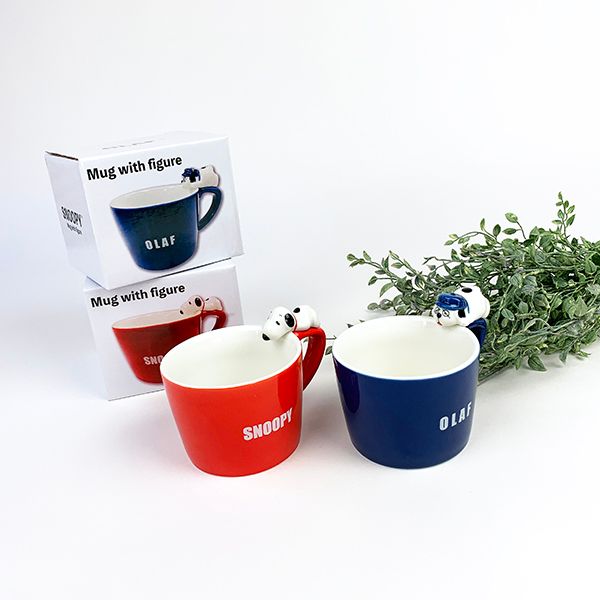 楽天市場 Peanuts スヌーピー オラフ フィギュア付きマグカップ オラフ マグ コップ グッズ 陶器 ブルー キャラグッズ Perfect World Tokyo