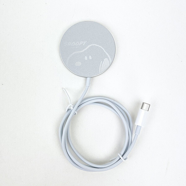 スヌーピー フェイス ワイアレスチャージャー ワイヤレス充電ケース付き AirPods Android 送料込み