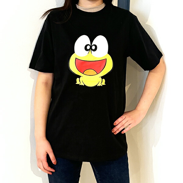 ど根性ガエル ピョン吉ごきげん Tシャツ(ブラック) Lサイズ アパレル画像