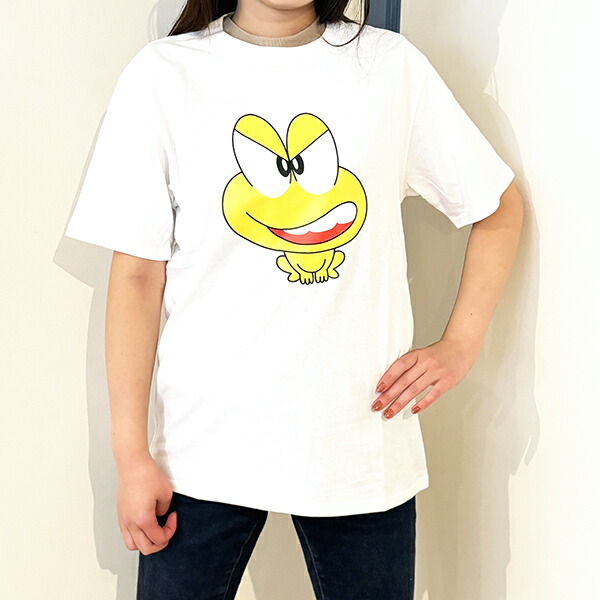 ど根性ガエル ピョン吉ツヨキ Tシャツ(ホワイト) Mサイズ アパレル画像