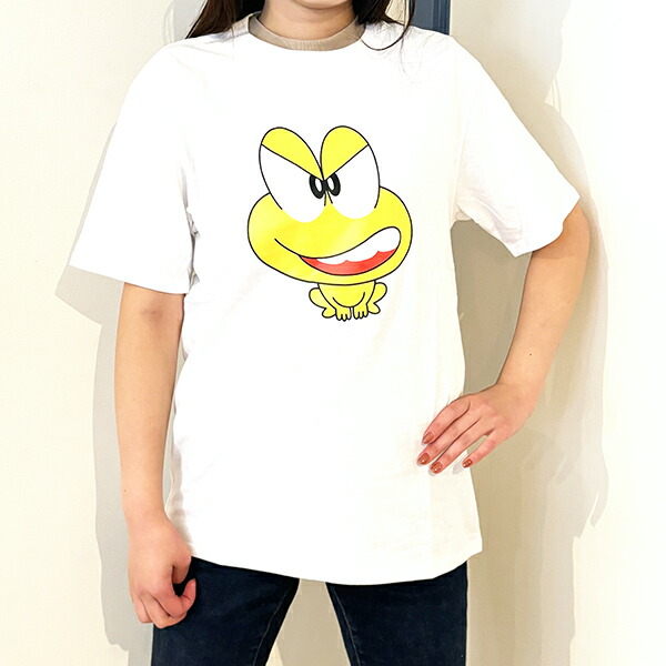 ど根性ガエル ピョン吉ツヨキ Tシャツ(ホワイト) Lサイズ アパレル画像