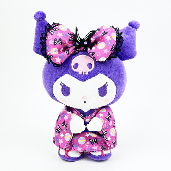 白いキャラクター ぬいぐるみ 紫色の着物 サンリオ マスコット S 桜着物 クロミ ぬいぐるみ 人形 シナモン
