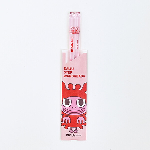 ウルトラマン かいじゅうステップワンダバダ クリア箸(ピグちゃん) キッズ ピンク 食器 日本製画像