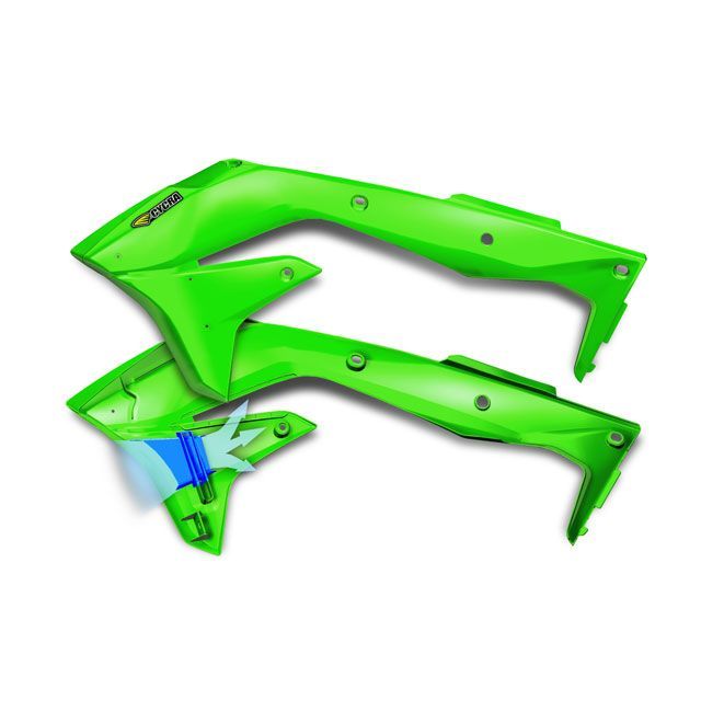 サイクラ KAWASAKI パワーフローインテークラジエターシュラウド KXF450（16-17） KXF450 カラー グリーン 1867-72｜モトメガネ 店