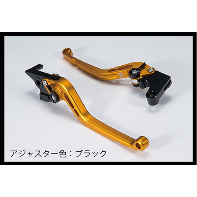 ユーカナヤ スタンダードタイプ アルミ削り出しビレットショートレバー（レバーカラー：マットゴールド） YZF-R25/YZF-R3 カラー 調整アジャスター：マットブラック YA040-082-0212-11｜モトメガネ 店