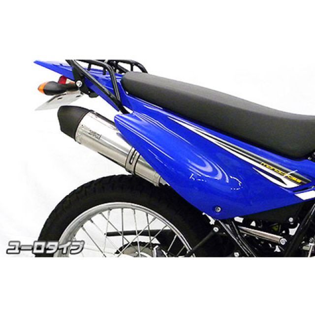 ヤマハ XTZ125 スリップオン異形 モタード SUS ブルー SECRET SPEED☆ヤマハ XTZ125 スリップオンマフラー ブルー