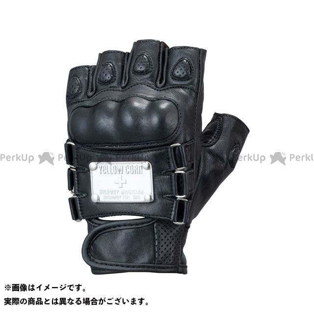 YG247S ブラック LLサイズ ハーフフィンガーレザーグローブ Amazon | イエローコーン(Yellow Corn) レザーハーフフィンガー