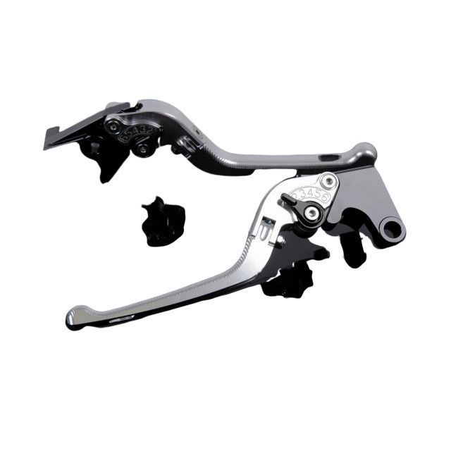 SPEEDRA アルミビレットアジャストレバーセット 3D可倒式（レバー本体：シルバー） Ninja ZX-14R ABS High Grade アジャスター ブラック KA0406942-BK
